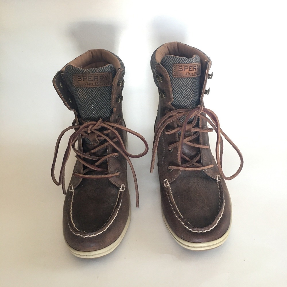 SPERRY Top Sider Women's Size 7.5M Brown Leather Ankle Boots. EUC - Picture 8 of 16